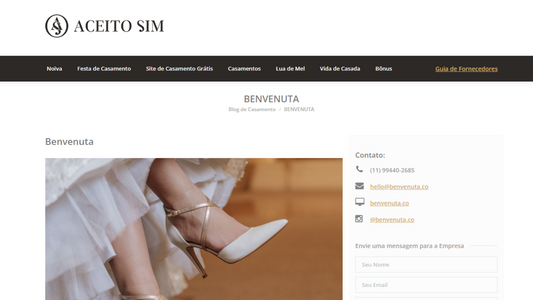 Benvenuta está agora no guia de fornecedores do Blog Aceito Sim
