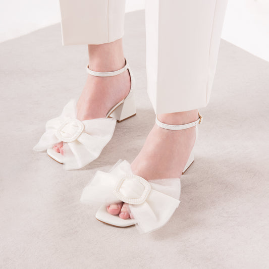 CLIP PARA SAPATO DE NOIVA EM TULE FRANCÊS