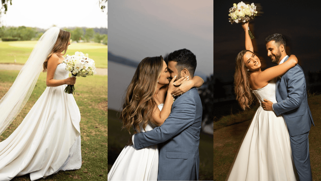 Noiva Anna Lana Brancaglione em seu casamento usando sapatos Benvenuta