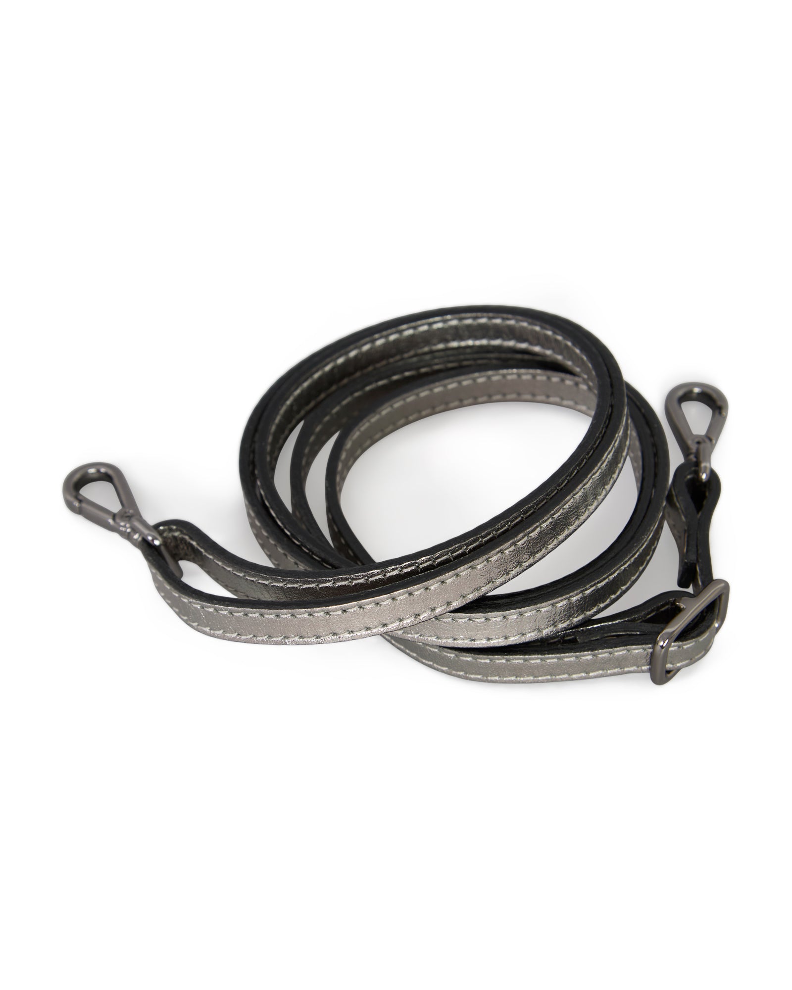 Alça regulável em couro inox metalizado para a carteira Lia Benvenuta
