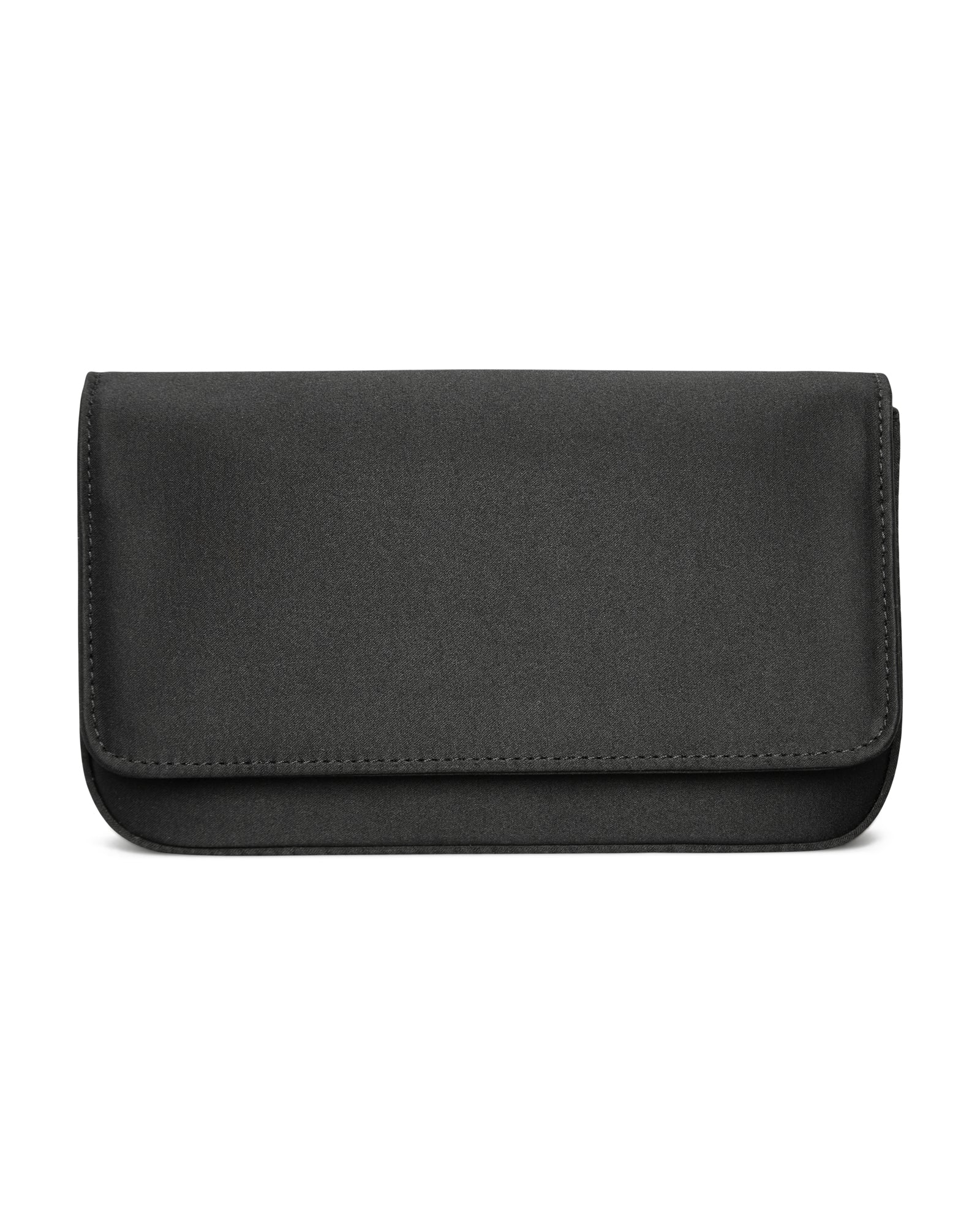 Carteira de festa, clutch Lia Benvenuta em cetim preto