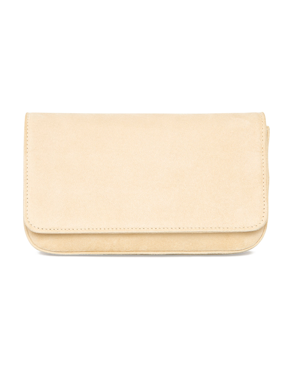 Carteira de festa, clutch Lia Benvenuta em chamois bege