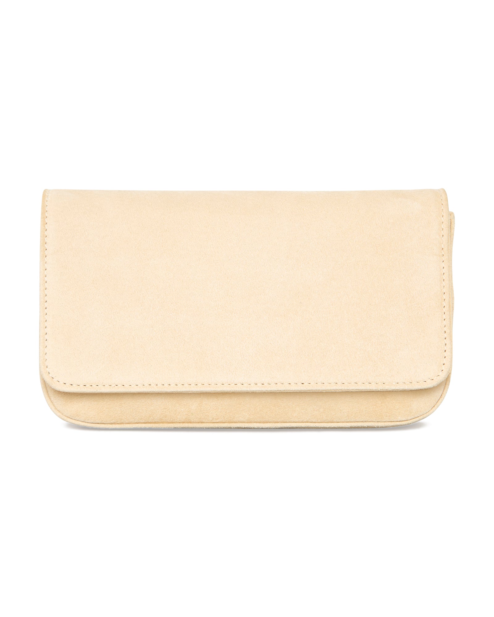 Carteira de festa, clutch Lia Benvenuta em chamois bege