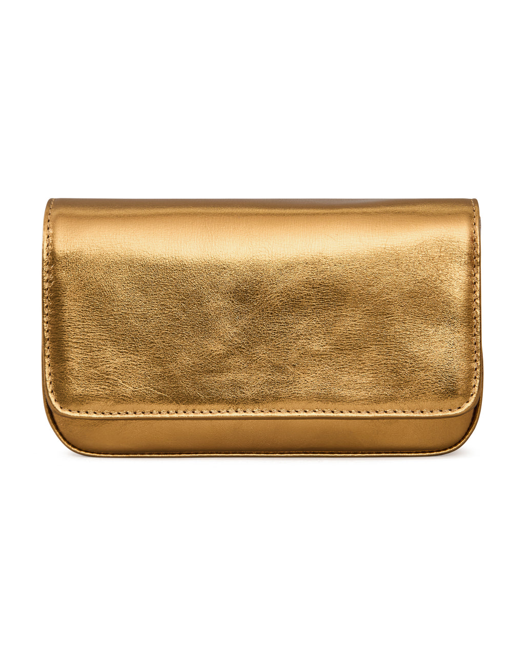 Carteira de festa, clutch Lia Benvenuta em bronze metalizado