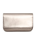 Carteira de festa, clutch Lia Benvenuta em prata velho metalizado