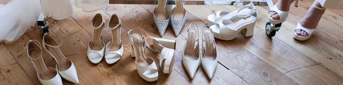 Banner da coleção de sapatos de noiva Bridal, Reframed da Benvenuta