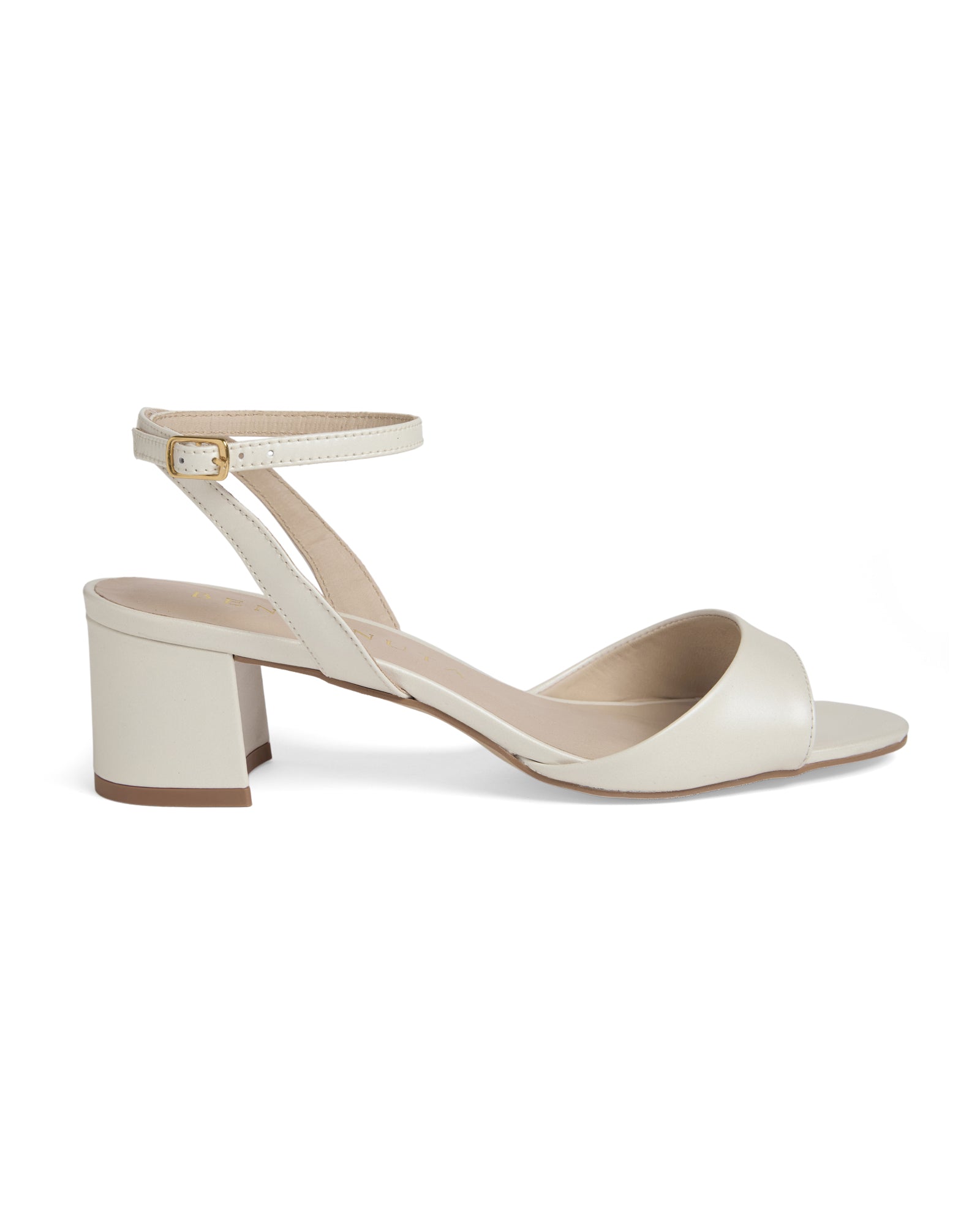 Sandália Benvenuta Gio 55 branca perolada artesanal em couro.