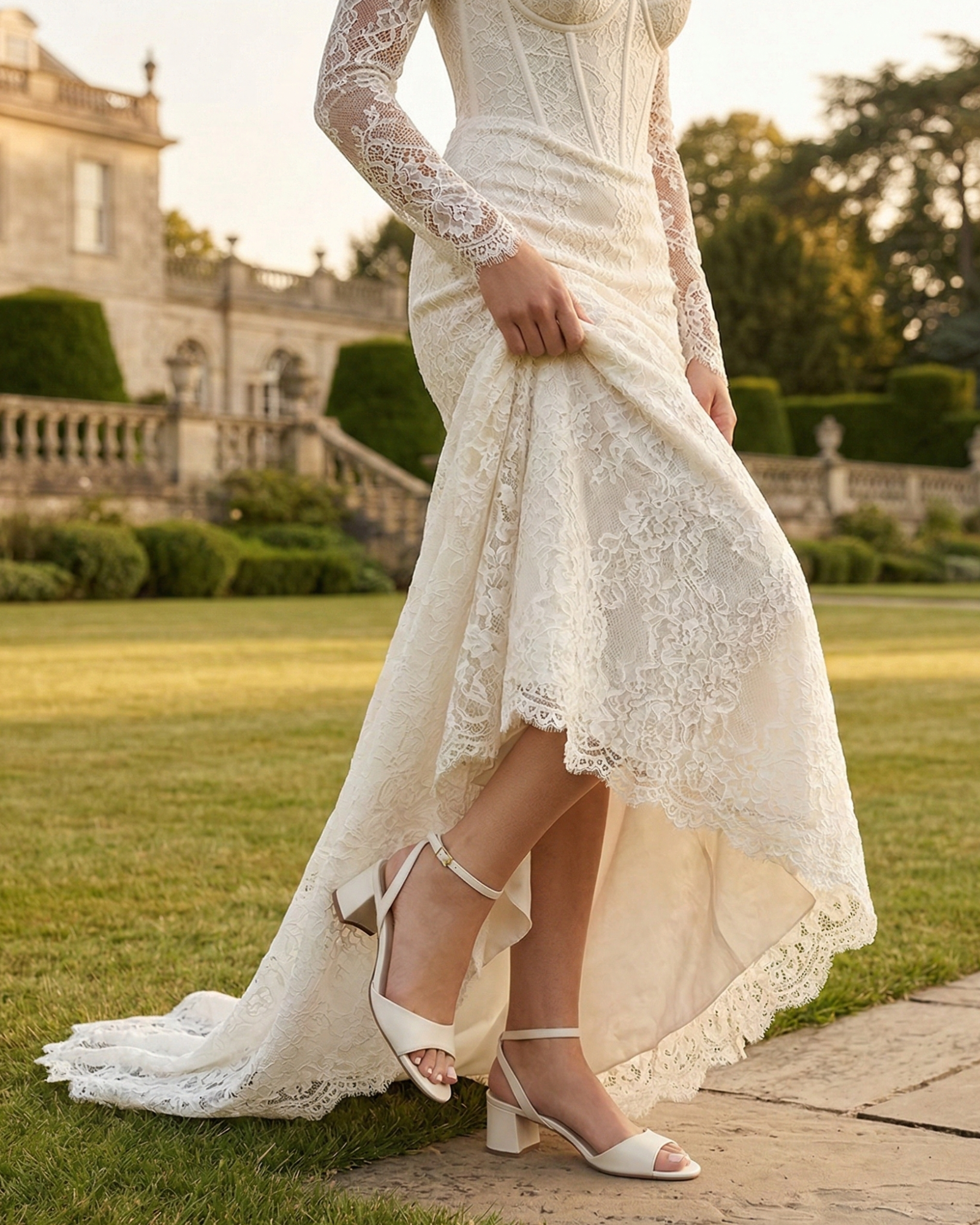 Modelo usando sapato de noiva Benvenuta modelo GIO 55