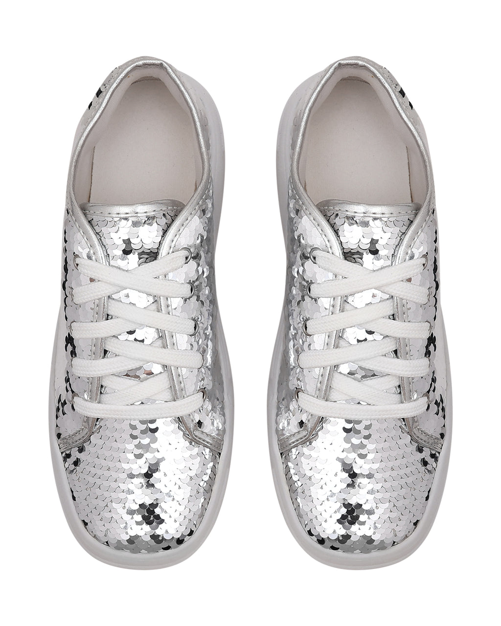 Tenis Noiva Madrinha Debutante com Paetês Prata Benvenuta